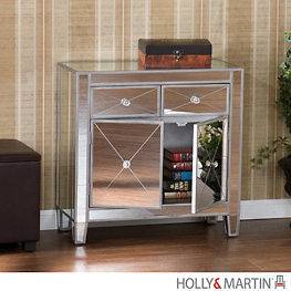   Style Mirrored Cabinet Dresser Chest Nightstand W/ Drawers Table