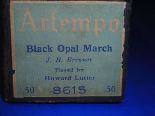 Antique Artempo Player Piano Music Roll Black Opal March Howard Lutter 