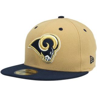 New Era St. Louis Rams Two Tone 59FIFTY Fitted Hat   Gold/Navy Blue