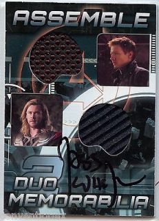 Marvel The Avengers Hawkeye Thor Duo Costume Card #AD 16 Signed by 