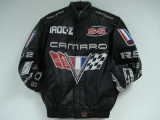 SIZE L Authentic GM Chevrolet Camaro Racing LEATHER Embroidered 