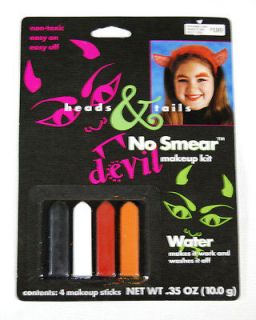 Halloween Heads & Tails Devil Makeup Kit No Smear Color Sticks Red 