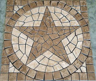 Newly listed 24 PACIFIC SAND PORCELAIN TEXAS STAR MOSAIC TILE MARBLE 