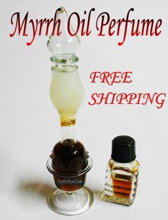 Myrrh natural oil perfume in antique glass bottle!! hand made in nepal