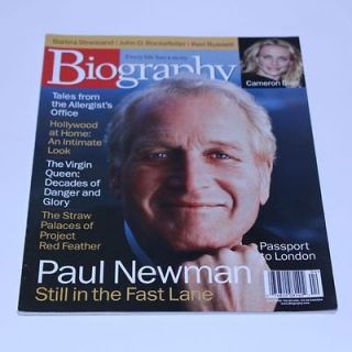 Biography April 2000 Cover Image Paul Newman and small of Cameron 