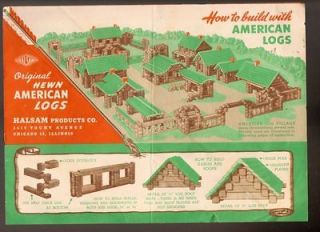 1956 Original Hewn American Logs Instructions Manual How to build with 