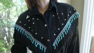   Queen Cowgirl Dress LONG Beaded Fringe Sassa Annie Oakley Large Black