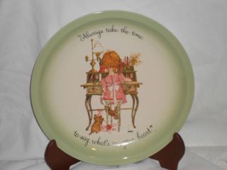 American Greetings cleveland OH Holly Hobbie 10.5 plate say whats on 
