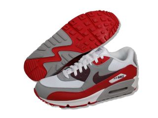 NIKE Men Shoes Air Max 90 White Red Grey Running Shoes