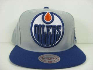 New NHL Edmonton Oilers Snapback Mitchell & ness Two Tone Grey XL Logo 