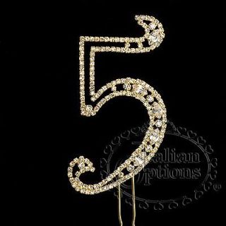   Quality Golden Diamante 50th Cake Numbers Anniversary Toppers Picks