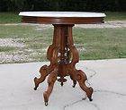 Fancy Pedestal Table Antique Victorian Oval Top Intricately Carved on 