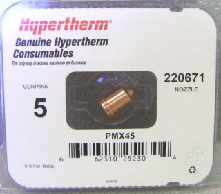 Hypertherm Powermax 45 Shielded Nozzles 5 Pack 220671