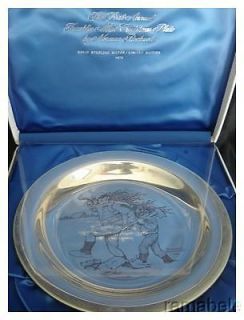   Home Tree Norman Rockwell Franklin Sterling Silver 1st Christmas Plate