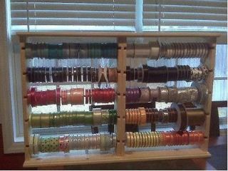 DOUBLE RIBBON RACK ORGANIZER HOLDS UP TO 250 SPOOLS NATURAL GLOSS
