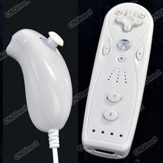 ES9P Wii White Remote Controller Nunchuk Set for Nintendo Game System 