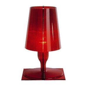 Kartell Take Table Lamp Transparent Red Lamp