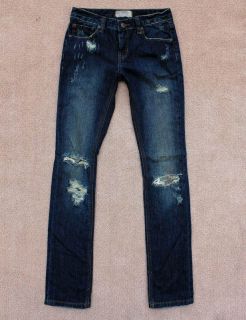 New Free People Mid Waisted Straight Leg Jeans Blue Wash Special Pant 