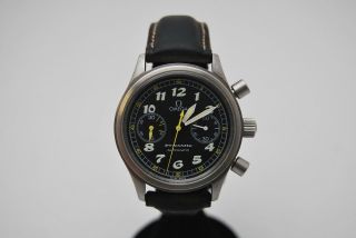 Omega Mens Watch Dynamic Automatic Leather Band Chronograph
