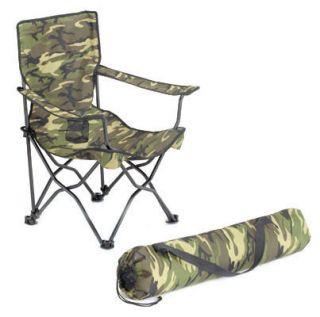 DELUXE WOODLAND CAMO FOLDING ARM CHAIR   CUP HOLDER