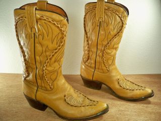 Vintage DAN POST SPANISH MADE Leather Riding Cowboy Western Boots MEN 