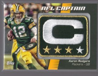 2012 Topps Football Aaron Rodgers PACKERS NFL Captains LOGO PATCH # 