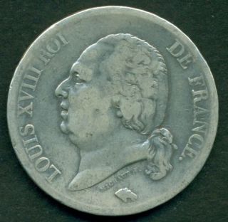 FRENCH ROYAL COIN LOUIS XVIII 5 FRANCS 1817 A