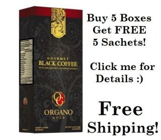 ORGANO GOLD GOURMET BLACK COFFEE W/GANODERMA   Buy 5 Boxes get FREE 5 