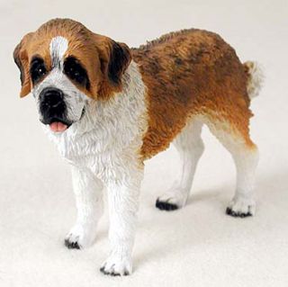 Saint Bernard Hand Painted Collectible Dog Figurine Rough