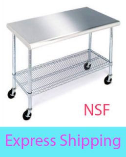 New Commercial Restaurant Stainless Steel Kitchen Prep Work Table 24 x 
