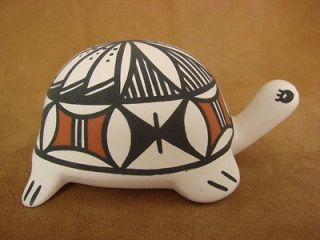 Laguna Indian Pueblo Pottery Hand Painted Turtle Pot by Michelle Joe