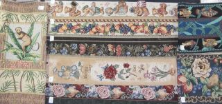 TAPESTRY unfinished fabric squares woven poly/cotton runners and wall 