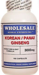 Korean Panax Ginseng Convenient 3,000mg One a Day Caps 100ct