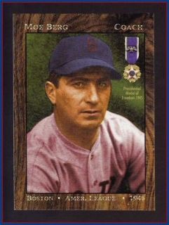 1946 Moe Berg, the Ballplayer Spy, Boston Red Sox & WW2 Hero, mint 