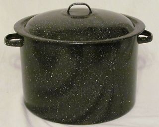   Graniteware Black White Cooking Pasta Canning Pot Camping LARGE