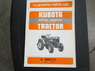 Kubota tractor parts data handbook manual B6000 B4200 B7100 B7200 