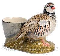 NEW CERAMIC RED LEGGED PARTRIDGE EGG CUP HAND PAINTED UK DESIGN