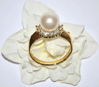 PEARL AND CRYSTAL LARGE RING PIN/BROOCH ~~ MAKE A STATEMENT THIS IS A 