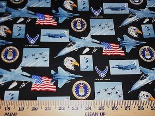   US U.S. AIR FORCE PHOTO PATCH military 1/2 yd X 42 fabric COTTON