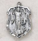 Sterling Fl1 Medal St. Michael Badge Police W/ 24 Chain Saint St 