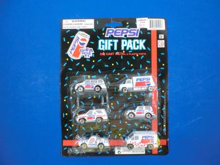 Set of 6 Pepsi Cola Die Cast Metal and Plastic Trucks 1994 Golden 