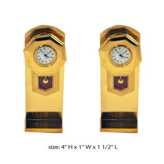 Gold Mini Grandfather Clock w/Stand, 2 Piece Lot