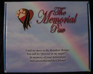 Pet Memorial Paw Pendant & 30 Chain, Pet Sympathy Card with Rainbow 