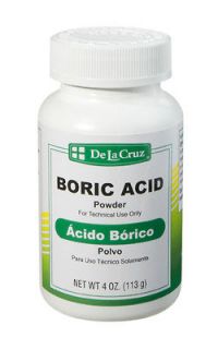 De La Cruz Boric Acid Powder (Ácido Bórico) 4 oz.   Made in USA