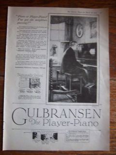 1922 Gulbransen Player Piano Music Ad