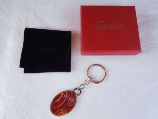 KEY RING (CHAIN) CARTIER RED PLATINUM FINISHING   T122414