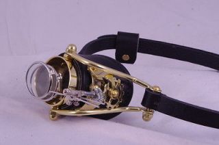 Steampunk Victorian Goth Cosplay Monocle Goggles All Black LARP
