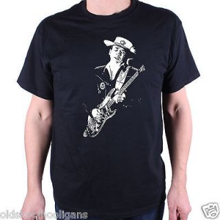   VAUGHAN T SHIRT   ON STAGE SRV STRAP PICTURE BLUES ROCK GUITAR T FAB