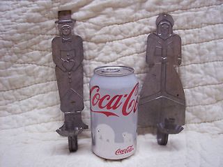 Vintage Tin Candlestick Holders Wall Hangers Amish Colonial Pilgrims