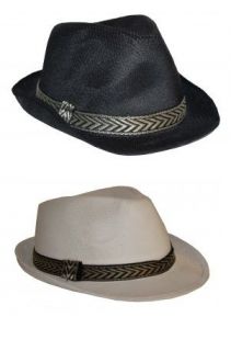 MENS LADIES GANGSTER TRILBY HAT MOB FANCY DRESS COOL CHILLED OUT LOOK
